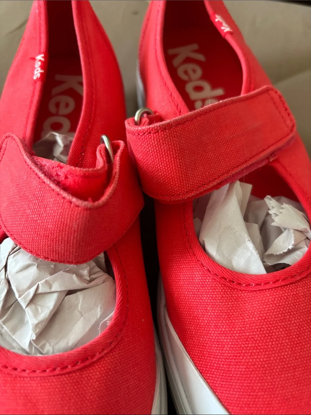 Keds Red Canvas Mary Jane platform Sneakers
